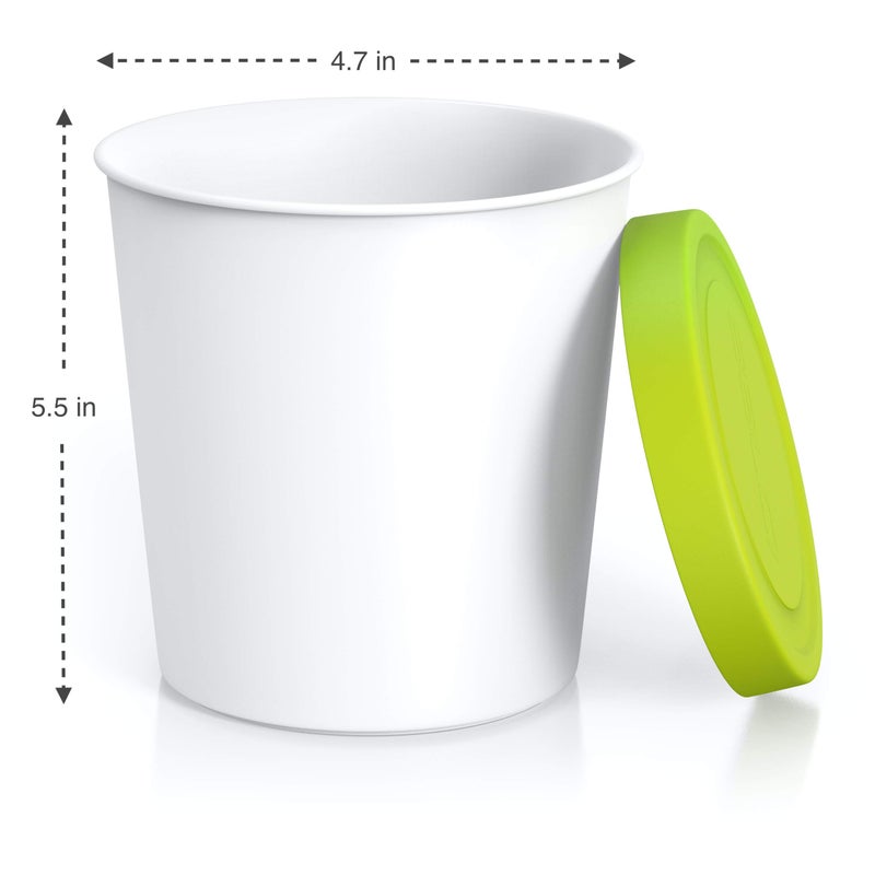 BALCI - Premium Ice Cream Containers (2 Pack - 1 Quart Each) Perfect Freezer Storage Tubs with Lids for Ice Cream, Sorbet and Gelato! - Green - Image 4